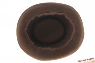 Ladies hat high brown velour with high band 55 (S)