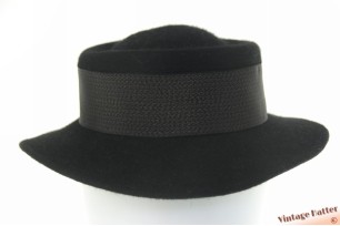 Dameshoed Wegener zwart haarvilt met lint 55 (S)