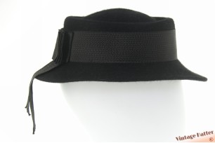 Dameshoed Wegener zwart haarvilt met lint 55 (S)