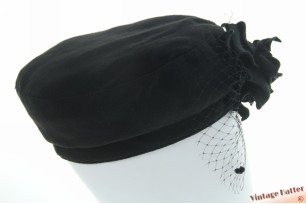 Flexibele cocktailhoed recent model zwart met stukje voile 56-57