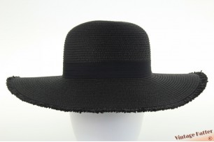 Ladies summer floppyhat Mlle Citron black paper mix  54-57 [new]