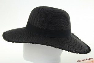 Ladies summer floppyhat Mlle Citron black paper mix  54-57 [new]