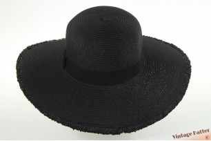 Ladies summer floppyhat Mlle Citron black paper mix  54-57 [new]
