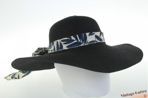 Wijde dames zomer floppyhoed Mlle Citron zwart papiermix 54-57 [nieuw]