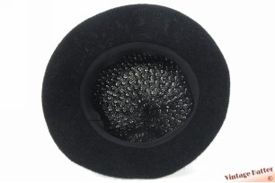Lightweight ladies hat black angora mix 56-58