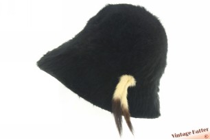 © VintageHatter.com | d-9005-54-15 Dameshoed zwart lapin fur (konijn) 54 (XS) Dameshoed zwart lapin fur (konijn) 54 (XS)