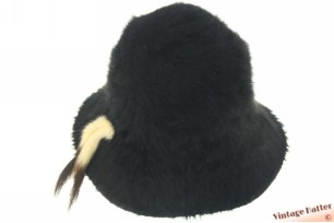 © VintageHatter.com | d-9005-54-15 Dameshoed zwart lapin fur (konijn) 54 (XS) Dameshoed zwart lapin fur (konijn) 54 (XS)