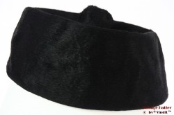Ladies cocktail hat Balladem black fur felt with pompon 55 (S)