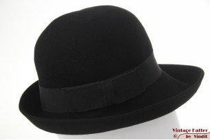 Ladies hat Tonak black sof flexible felt 55 (S)