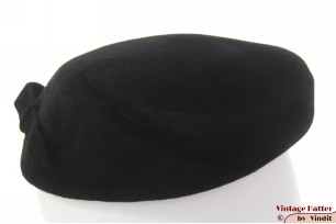 Dames pillbox hoed zwart velour 55 (S)