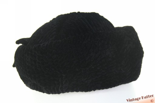 Dames cocktailhoed zwart geribbeld fluweel 55 (S) Dames cocktailhoed zwart geribbeld fluweel 55 (S)