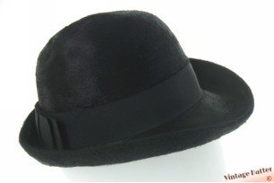 Dameshoed Aurel Huber zwart glanzend haarvilt 55 (S)