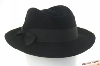 Ladies fedora Natur Haar black brushed felt 56
