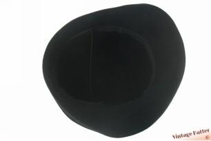 Ladies hat black brushed felt with folds 56