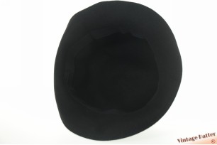 Ladies hat black brushed felt with velvet band 56,5