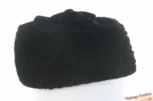 Dames cocktailhoed zwart velour 56,5 Dames cocktailhoed zwart velour 56,5