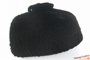 Dames cocktailhoed zwart velour 56,5