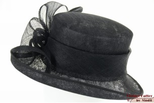 Ladies hat Favorite Modell black sinamay and feathers 57 [new]