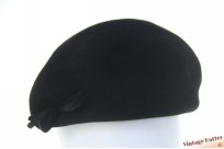 Dames cocktail hoed zwart velour 58
