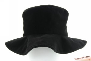 Flexible ladies hat black velvet 58