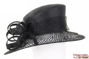 Dameshoed breed art nouveau zwart sisal sinamay 57 [nieuw]