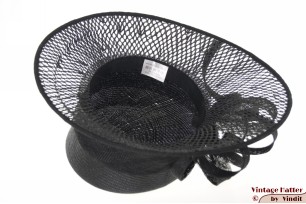 Dameshoed breed art nouveau zwart sisal sinamay 57 [nieuw]