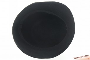 Dameshoed in trilby-stijl zwart haarvilt met veren 55 (S)