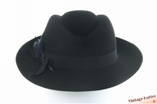 Dameshoed Markert Hut zwart vilt met veren 55 (S)
