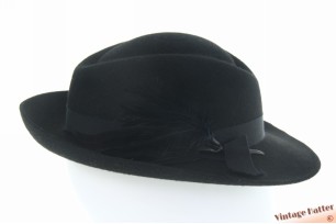 Dameshoed Markert Hut zwart vilt met veren 55 (S)