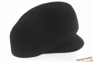 © VintageHatter.com | d-9017-56-67 Dameshoed in pet-stijl zwart vilt 56 Dameshoed in pet-stijl zwart vilt 56