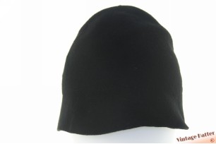 Ladies cloche hat black felt with felt bow 56