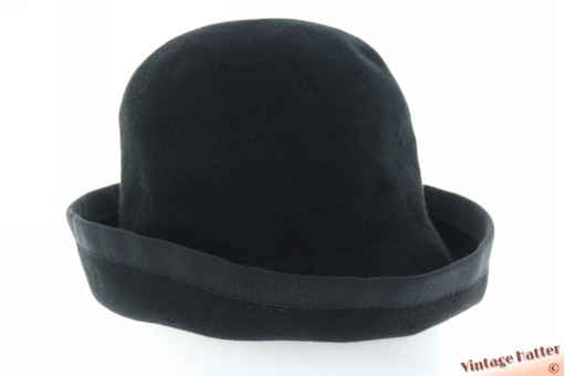 Flexible ladies hat HTB black soft thin felt 56