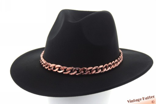 Dames outdoor gleufhoed zwart met ketting 56-58 [nieuw]