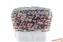Gebreide winterhoed roze licht blauw wol 53-58