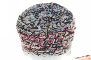 Gebreide winterhoed roze licht blauw wol 53-58