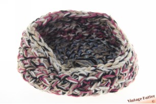 Gebreide winterhoed roze licht blauw wol 53-58