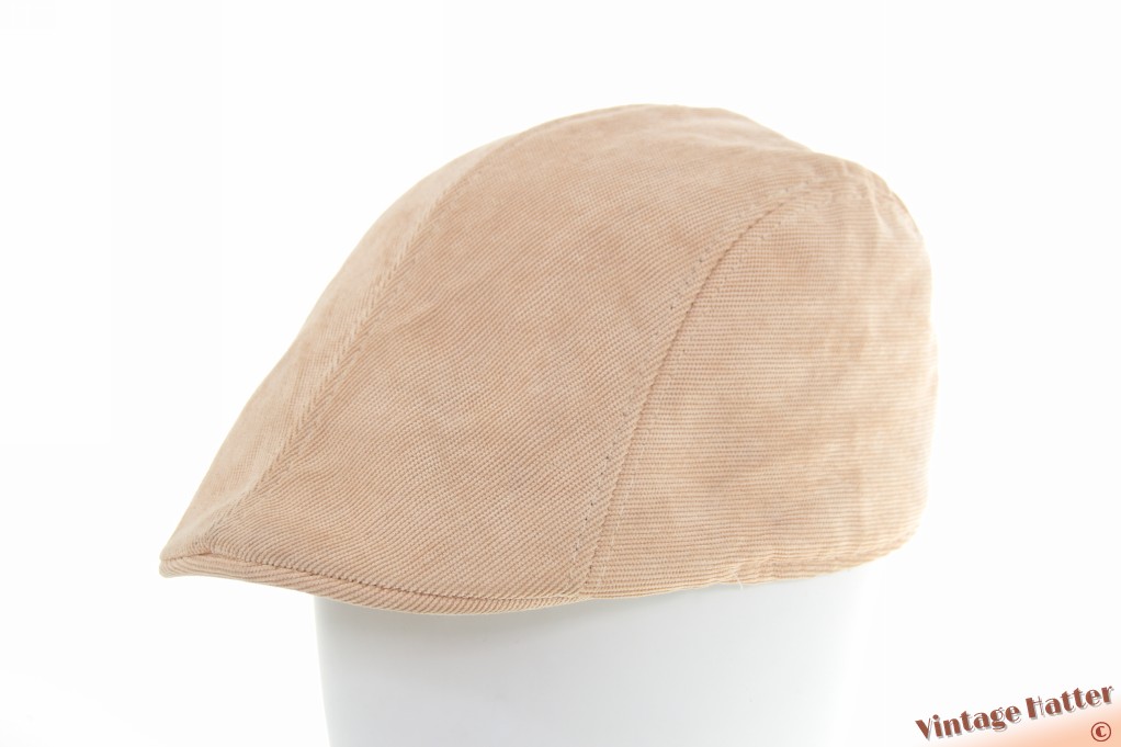 Voorgevormde pet beige smal ribfluweel 57