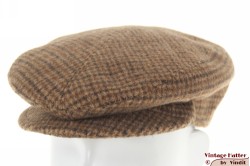 Flatcap ExtraCap beige brown wool mix with snap button 54,5 (S)