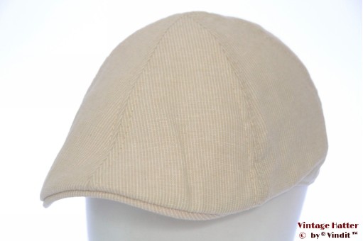 Preshaped flatcap Hawkins beige linnen cotton 61 (XXL) [new]
