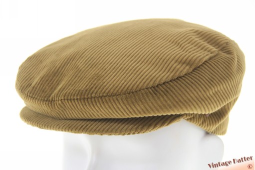 Flatcap Stevenson green corduroy with snap button 54 (XS)
