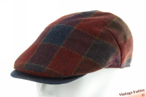 Platte pet Fiebig bordeaux blauw paars zuiver scheerwol 61-62 (XXL) [nieuw]