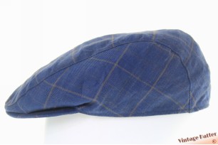 © VintageHatter.com | f-5000-60-2 Platte pet Canda blauw met bruine ruit 60 (XL) Platte pet Canda blauw met bruine ruit 60 (XL)