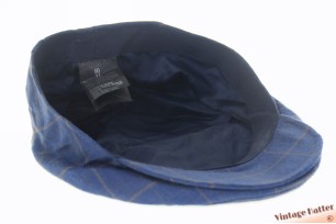 © VintageHatter.com | f-5000-60-2 Platte pet Canda blauw met bruine ruit 60 (XL) Platte pet Canda blauw met bruine ruit 60 (XL)