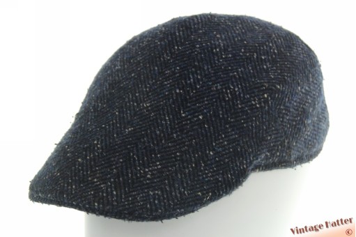 Preshaped flatcap Rinascente blue herringbone wool mix 58