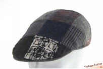 Platte pet Hatland Lorzenzo patchwork grijs blauw wol mix 61 (XL) [nieuw]