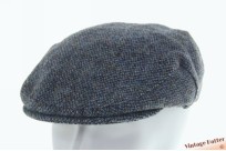 Platte pet Harris Tweed gemengd blauw scheerwol 59,5