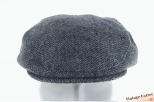 Platte pet Harris Tweed gemengd blauw scheerwol 59,5