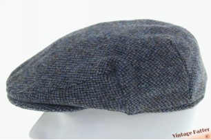 Platte pet Harris Tweed gemengd blauw scheerwol 59,5