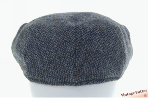 Platte pet Harris Tweed gemengd blauw scheerwol 59,5