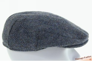 Platte pet Harris Tweed gemengd blauw scheerwol 59,5
